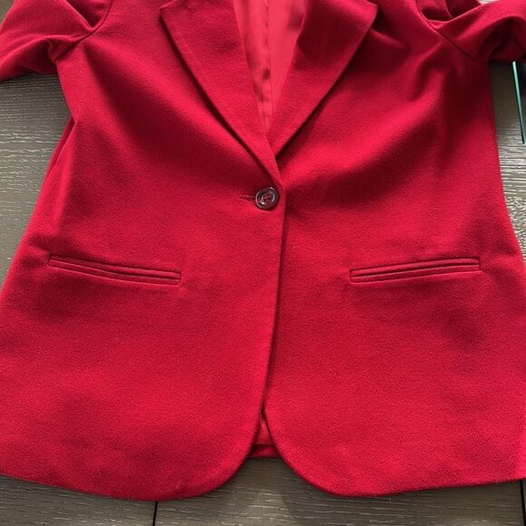 Sag Harbor Women’s Size 6 PETITE Red 100% Pure New Wool Blazer Formal Coat EUC - Picture 10 of 12
